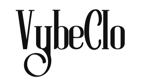 Black 'VybeClo' logo on a white background